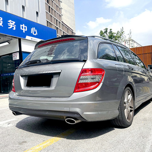 Mercedes-Benz Rear Spoiler Piano Black Carbon Fiber Texture ABS Wing Shaped Trunk Lip 2008-2014 C-Class Estate S204 - Product Image 2