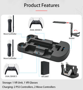 Support Vertical 6 en 1 P 4 Vr Lunettes Connecteur Stockage pour <span class=keywords><strong>Ps5</strong></span> Contrôleur Sans Fil Station De Recharge - Product Image 2