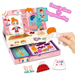 STEM Toy, Magnetic Book Girl Costumes Dress Up Game for Imagination Play