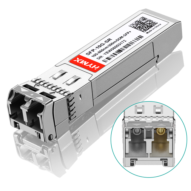 HYMX SFP-10G-SR 10GBASE-SR SFP+ Transceiver 850nm MMF OM3 300m LC Duplex DDM for Data Center AI Computing