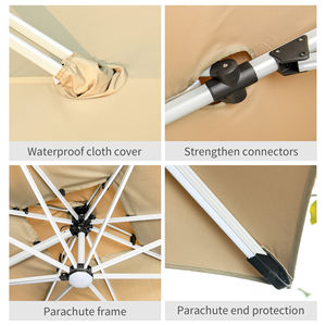 Sombrilla Romana <span class=keywords><strong>Cantilever</strong></span> de Fábrica al Por Mayor para Exterior con Luz LED, Paraguas de Jardín y <span class=keywords><strong>Patio</strong></span> Impermeable con Bases - Product Image 3