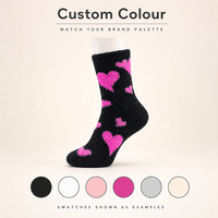 Chaussettes douces et moelleuses à motif cœur, avec nœud et pois, confortables et chaudes, pour femme, lot en gros