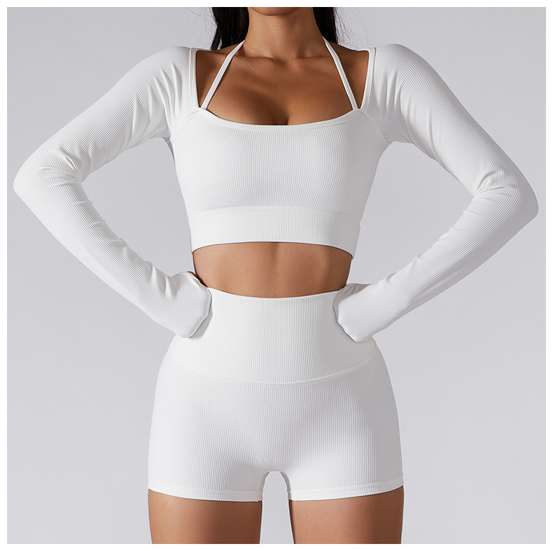 TW New Sports Top Women With Chest Pad Quick-drying Fitness Clothes Slim-fit Tight Long-sleeved Yoga Clothes