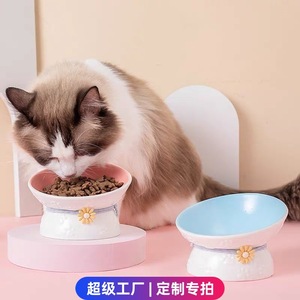Bol en céramique pour chat, design incliné surélevé, pour l'alimentation des chatons, bol unique pour animaux de compagnie - Product Image 5