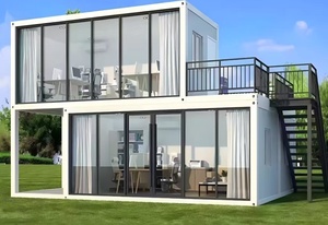 Lusso moderno 20ft & 40ft <span class=keywords><strong>struttura</strong></span> d'<span class=keywords><strong>acciaio</strong></span> prefabbricata che costruisce la casa piana del contenitore del pacchetto <span class=keywords><strong>con</strong></span> la progettazione elegante della Villa - Product Image 3
