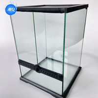 Petit Terrarium Naturaliste Habitat de Forêt Tropicale Verre en Vrac pour Reptile Tortue Serpent Motif Solide Bouton Pression Plateau en Plastique