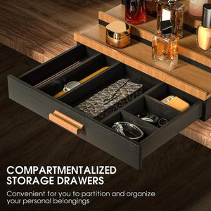 Caja de almacenamiento de cosméticos de madera, estante de exhibición de <span class=keywords><strong>Perfume</strong></span> con cajón, capa oculta, lápiz labial para el hogar/centro comercial, caja de almacenamiento de escalera de sombra de ojos - Product Image 4