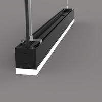 Plafonnier linéaire moderne à intensité variable, grand angle lumineux 180°, 600 mm, 20 W, en aluminium pour entrepôt