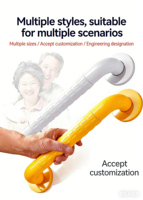 Barres d'appui antidérapantes pour personnes âgées et handicapées en ABS et acier inoxydable, 50 cm, fixation murale pour douche et toilettes