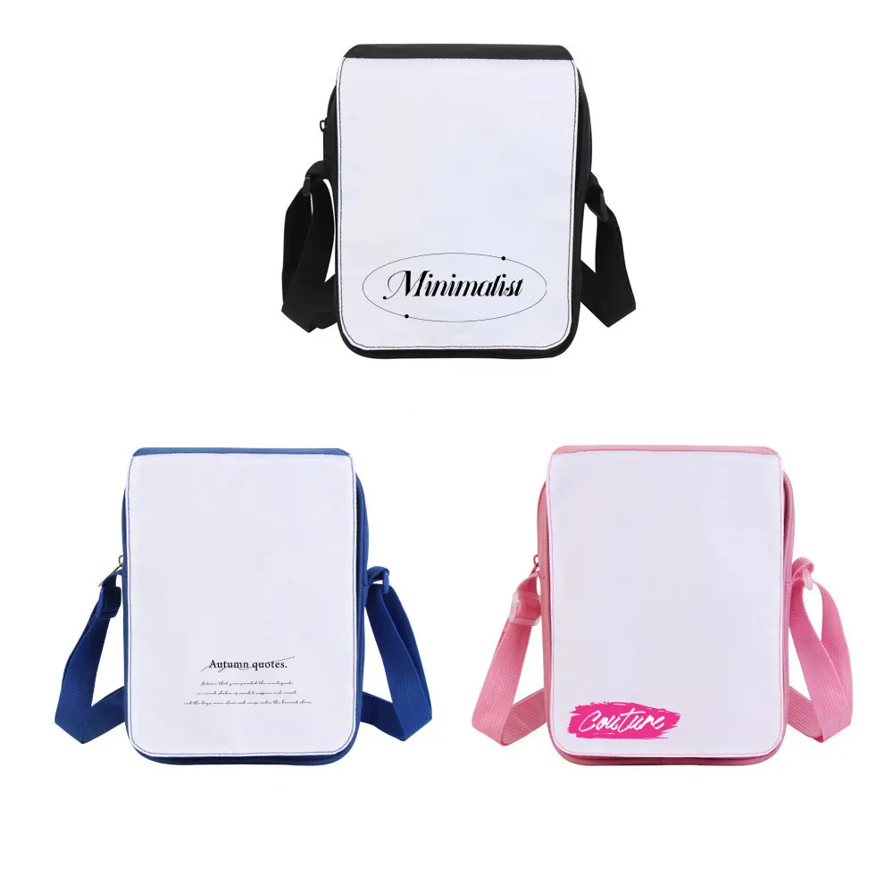 New Model Sublimation Shoulder Bag With Logo Small Blank Polyester Canvas Crossbody Bag Sublimation Messenger Bag For Promotions