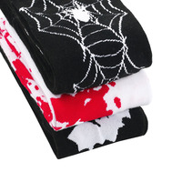 Chaussettes pour Halloween Cosplay pour femmes et filles au-dessus du genou avec motif squelette et chauve-souris saignantes