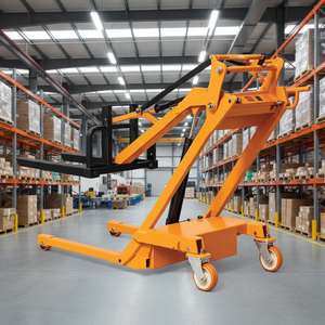 Hydraulic Manual Stacker Lift with Fork Attachment Heavy Duty <b>Material</b> <b>Handling</b> Equipment Portable Warehouse Lifter - Product Image 2