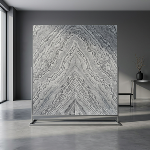 Revêtement mural intérieur de villa en pierre de calcite polie, mince et imperméable, style minimaliste de luxe - Product Image 3
