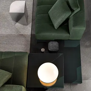 Sofa kunci piano minimalis Italia, apartemen besar ruang tamu, lantai datar besar, sofa mewah ringan