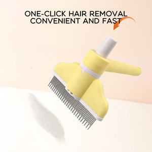 Peigne anti-<span class=keywords><strong>puces</strong></span> et brosse à poils rotative à 360° avec aiguilles en acier inoxydable, autonettoyante, portable et sûre pour chats et chiens - Product Image 5