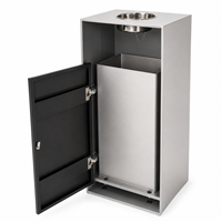Contenedor de Basura Rectangular Profesional de Metal Resistente y de Alta Calidad para Exteriores, con Logotipo Personalizado, Abierto por Arriba, para Reciclaje Comercial