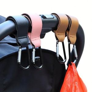 Accessoires universels : Mousqueton amélioré pour poussette, crochet en cuir PU pour suspendre sacs, idéal pour cadeaux - Product Image 2