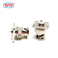 Approvisionnement d'usine en gros connecteur rf haute performance BNC prise mâle 4 trous bride panneau soudure connecteur de soudage en stock