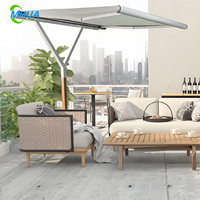 Auvent d'extérieur en aluminium Y à cassette électrique personnalisée pour patio et jardin, à bras pliable et rétractable