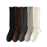 Chaussettes ras du cou pour femme en dentelle florale, tricotées, ajourées, à volants, respirantes, séchage rapide, décontractées pour le quotidien, hiver