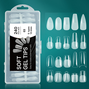 <span class=keywords><strong>Faux</strong></span> Ongles Souples Gel X – Formes Variées : Cercueil, Stiletto, Rond, Carré – Capsules de Rallongement Complètes French Manucure à Coller - Product Image 1
