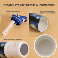 Gobelet de voyage isotherme en acier inoxydable sans BPA de 750 ml, grande capacité, avec poignée et couvercles à paille, personnalisable avec logo, vente en gros