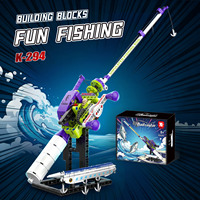 Blocs de construction canne à pêche 235 pièces, moulinet simulé, leurres, modèle de collection, jouet pour enfants de 5 à 14 ans, unisexe, en plastique ABS, cadeau