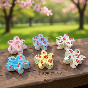 Fermaglio per capelli a forma di fiore di frangipani ciliegio da 8 cm, accessorio per capelli da donna - Product Image 2