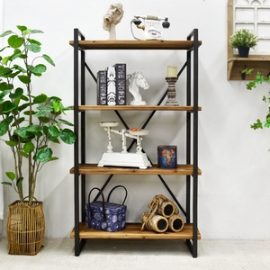 <span class=keywords><strong>Estantería</strong></span> de Madera y Metal de 4 Niveles para el Hogar INNOVA, Estante de Almacenamiento, Librería con Marco de Metal de Estilo <span class=keywords><strong>Industrial</strong></span> <span class=keywords><strong>Vintage</strong></span> - Product Image 2