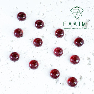 Pietre preziose sfaccettate di granato rosso naturale all'ingrosso, cabochon rotondo bombato, anello fai da te lavorato a mano con gioco di colore nelle misure 4mm/5mm - Product Image 3