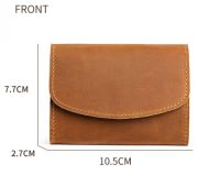 Dompet Kulit Asli Vintage Kustom Unisex Lembut Premium Tempat Kunci Saku Mewah Desainer Tempat Kartu Penutup Terbuka Grosir
