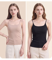A499F Débardeur thermique chaud pour femme avec soutien-gorge intégré, sans manches, sous-vêtement thermique pour robe pull, usage quotidien, effet amincissant