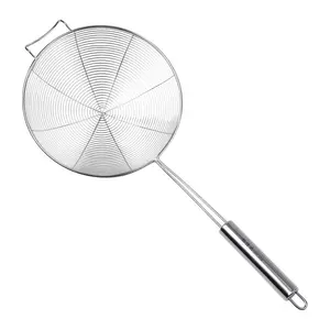 Wholesale Oval Stainless Steel Mesh Colanders & Strainers Pot Spoon Skimmer Oil Tea Filter With Metal Long Handle For Kitchen