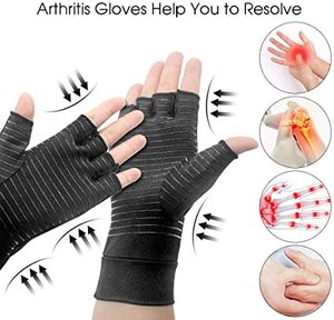 Computer <strong>Typing</strong> Arthritis Compression <strong>Gloves</strong> With Copper Hand Support Joint Pain Relief Best Copper Infused Fingerless <strong>Glove</strong> - Product Image 3