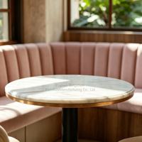 Ensemble complet de table et de chaises Atmosphere Gold pour quatre personnes, canapé d'angle en cuir pour restaurant