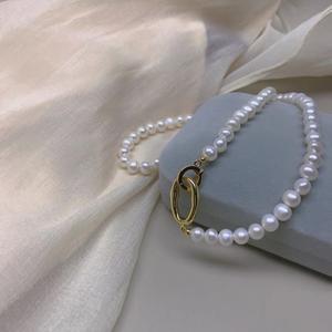 สร้อยคอไข่มุกน้ำจืดธรรมชาติสไตล์ฝรั่งเศสแบบใหม่ ดีไซน์หรูหราสำหรับผู้หญิง เครื่องประดับแฟชั่นทันสมัยจากเวนชี ประเทศจีน - Product Image 2