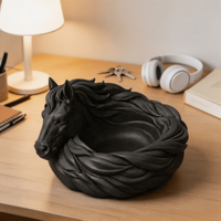 Élégant plateau de rangement en résine blanche en forme de tête de cheval pour console d'entrée et décoration intérieure