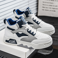 Chaussures de course montantes pour hommes, nouvelle collection automne 2026, semelle épaisse, lacets, bout fermé, respirantes, en tissu de coton