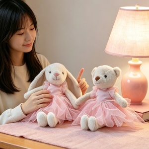 Peluche de Oso Conejito Adorable de Ballet, Juguete de Peluche de Poliéster y Algodón PP, Compañero Reconfortante, Regalo <span class=keywords><strong>para</strong></span> <span class=keywords><strong>Dormir</strong></span> - Product Image 4