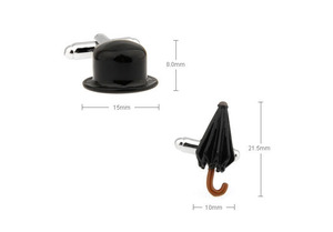 Boutons de manchette de luxe en alliage de cuivre <span class=keywords><strong>français</strong></span> de haute qualité, motif <span class=keywords><strong>parapluie</strong></span>, pour chemise <span class=keywords><strong>homme</strong></span> - Product Image 5