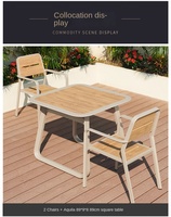 Chaise de jardin d'extérieur en polybois et alliage d'aluminium, design moderne, écologique, imperméable, durable, résistante aux UV, légère, pour chambre à coucher