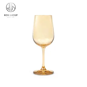 Copa de vidrio para beber Chapado en color dorado, copa de champán de cristal, copa de vino