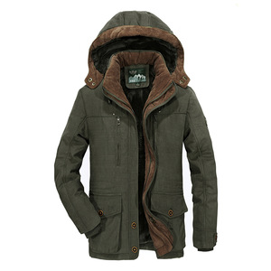 Wind breaker Thick Plus Size Parka Mäntel Winter Warme Jacke Herren Fleece Mantel Lange Parkas - Product Image 3