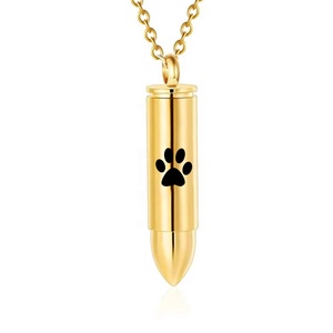 Collar de Urna de Bala Grabada en Acero Inoxidable - Vial para Cenizas de Mascotas y Humanos para Hombres y Mujeres, Joyería Conmemorativa - Product Image 2