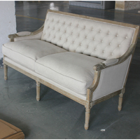 französischer Country-Stil massives Eichenleinen Stoffsofa modernes klassisches europäisches Wohnzimmer Esszimmer Heimmöbel Villen Sofabett