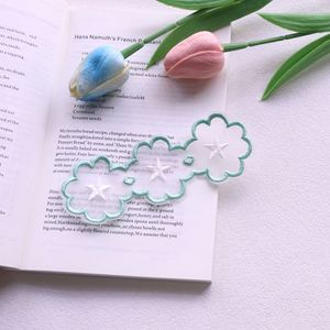 Marcadores de Libros Personalizados de Organza con Bordado, Patrón de Puntada Delicado, Tela de Malla Transparente para Marcar Páginas de Libros - Product Image 1