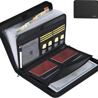 Organizador de Archivos Ignífugo, Carpeta Expandible de 13 Bolsillos con Múltiples Compartimentos, Carpeta de Papel Tipo Acordeón para Archivos Tamaño Carta y A4