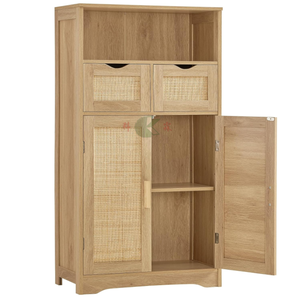 Mueble <span class=keywords><strong>de</strong></span> Almacenamiento con 2 Cajones y Estantes Ajustables, Aparador <span class=keywords><strong>de</strong></span> Ratán para Sala <span class=keywords><strong>de</strong></span> Estar, Cocina, Oficina en Casa - Product Image 1