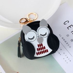 Mini sac à dos hibou, porte-clés, trousse de maquillage mignonne en cuir PU, porte-clés pour filles et femmes, porte-monnaie, cadeaux - Product Image 4