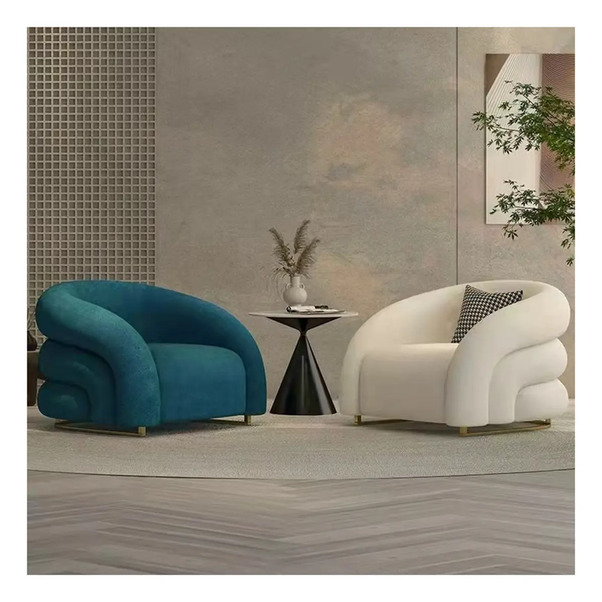 Foshan furniture accent chair comfort armchair designer lazy sofa chair villa living room modern luxury leisure lounge chair